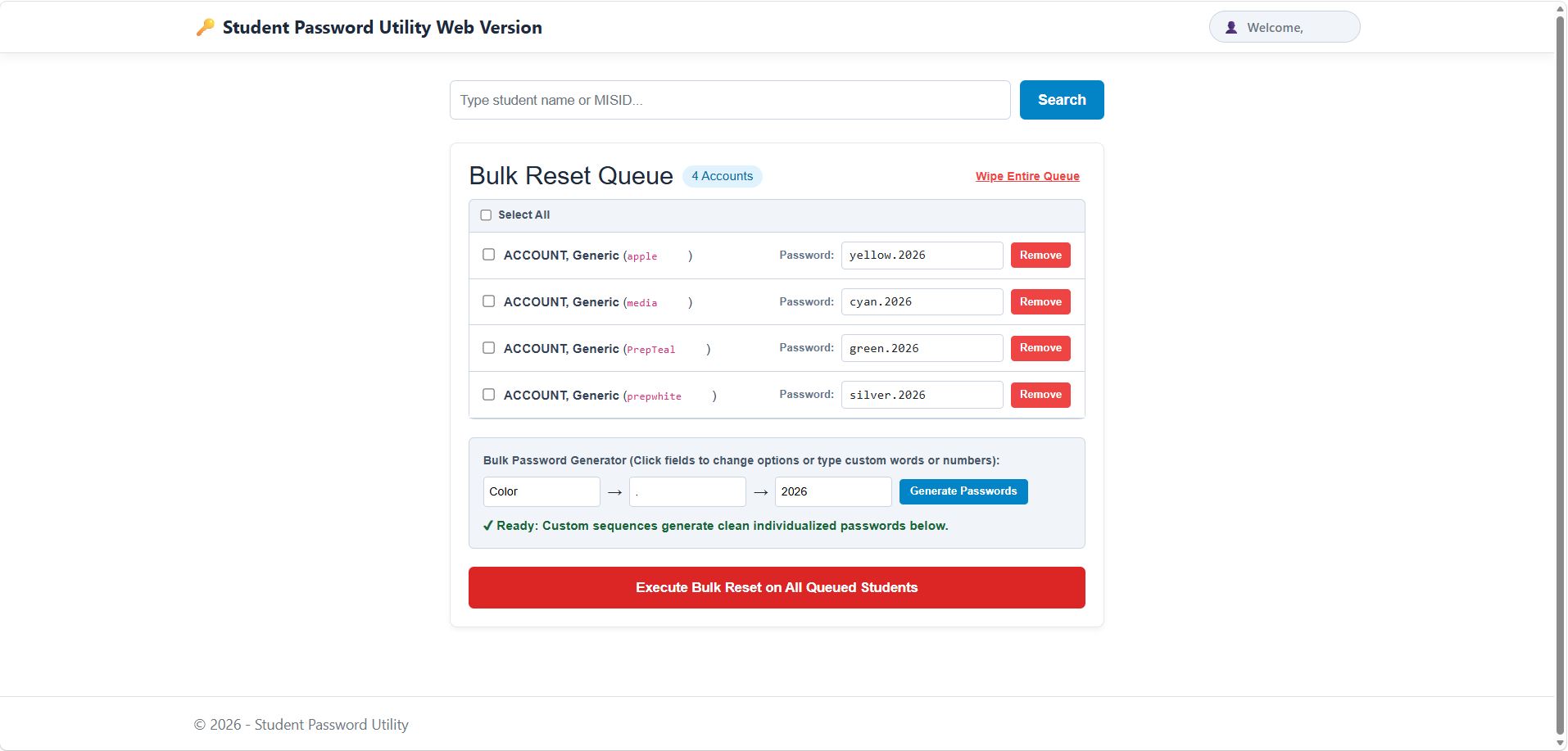 Password Reset Tool